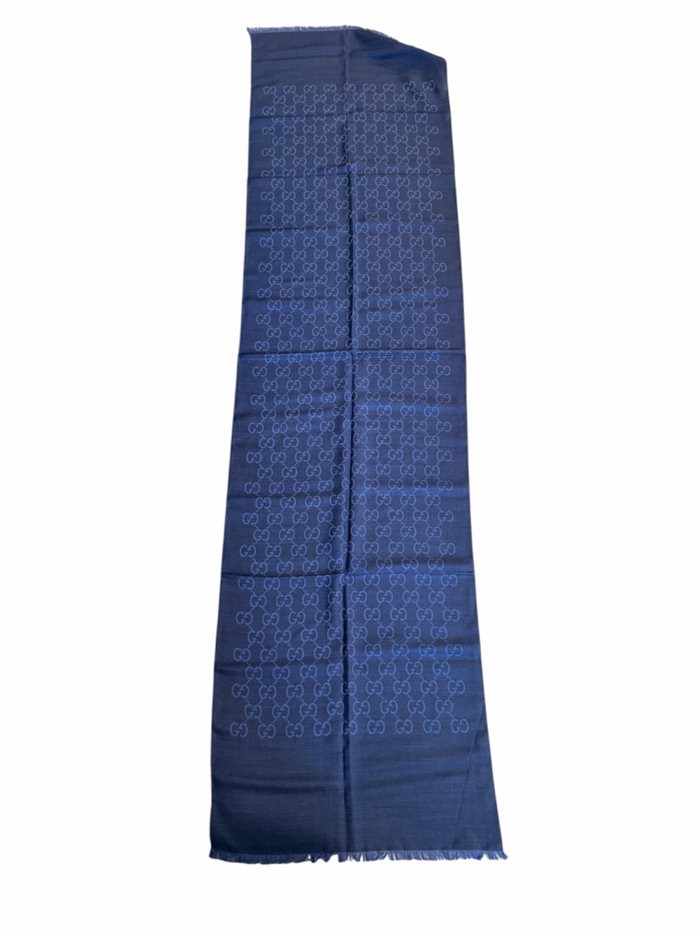 NWT Gucci Blue GG Monogram Scarf Wrap Made in Italy - Picture 8 of 10